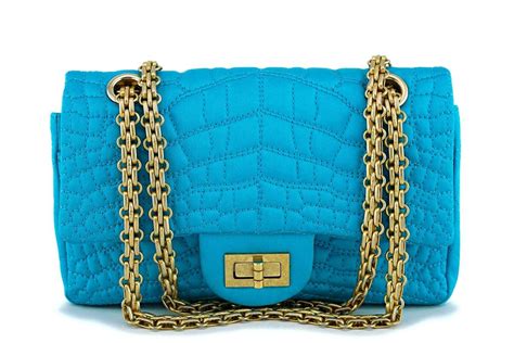 sac chanel bleu turquoise|chanel reissue bag.